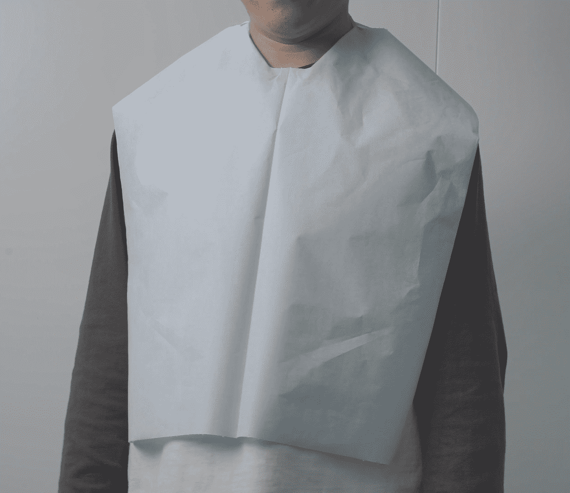 使い捨て大人用よだれかけ 防水エプロン（男女兼用）